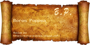 Boros Poppea névjegykártya